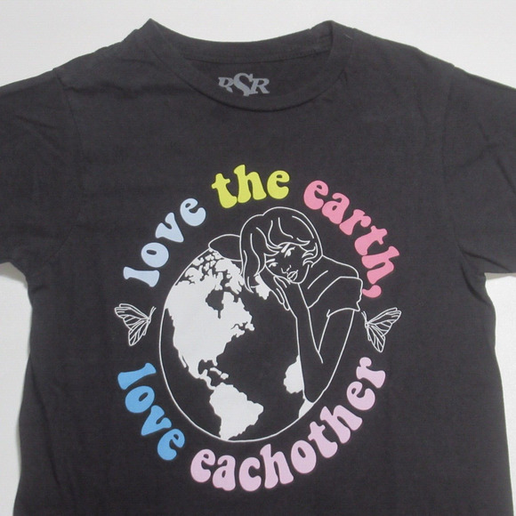BSR by Samii Ryan T-Shirt Love the Earth Love Each Other Black Womens XS - Picture 1 of 4